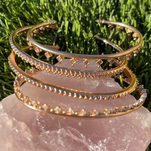 Delphine Pinch Bracelet Set of 4 in RoseGold with White Cubic Zirconia